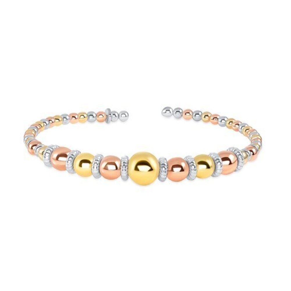 NEW 925 SILVER BALL BRACELET MULTI COLOR 8”
